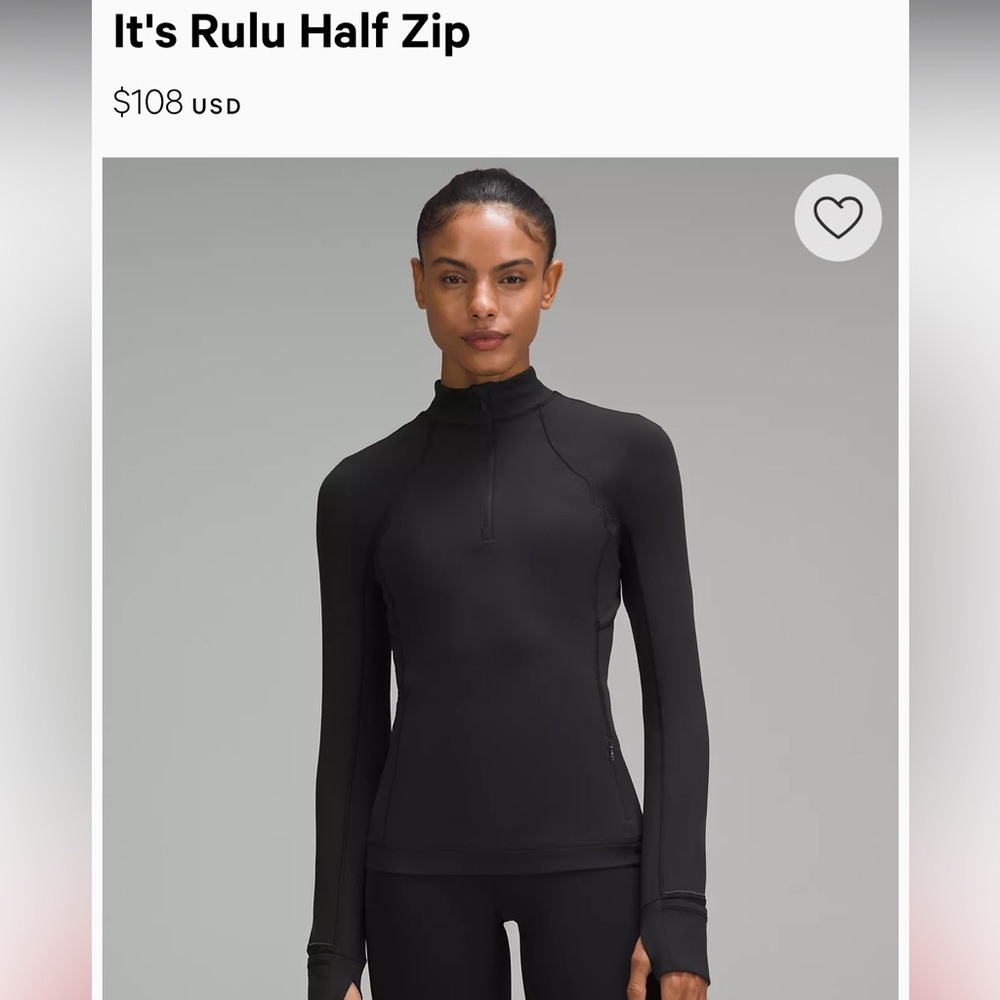 Brand new Lululemon Half zip Size 8